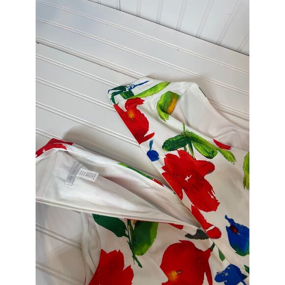 London Times Bold Poppy Floral Print Halter Wrap Dress Sleeveless V-Neck Midi 10 - Picture 8 of 8